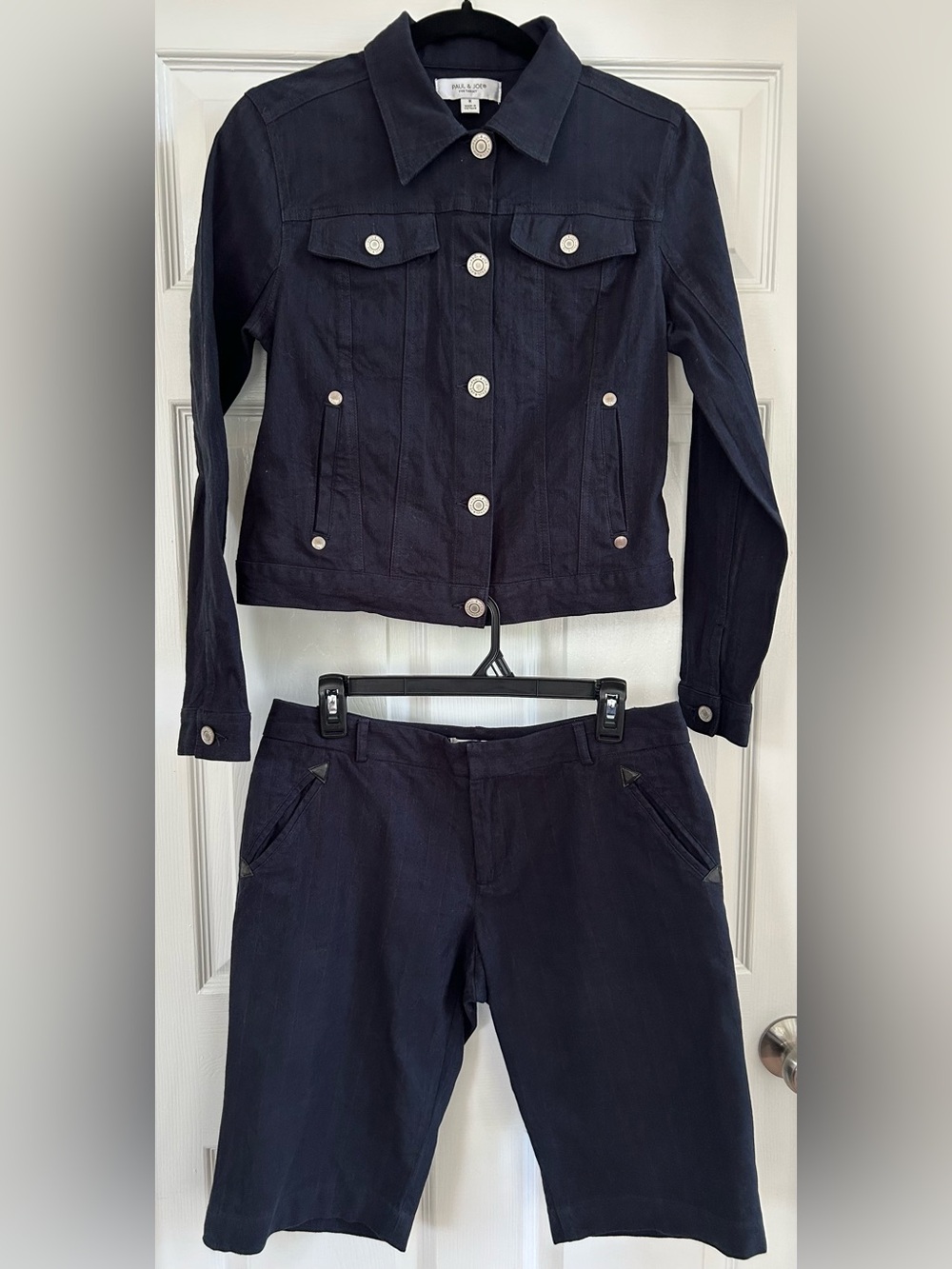 Target Paul&Joe Women's Navy Denim Jacket & Pants Set. Size M/11